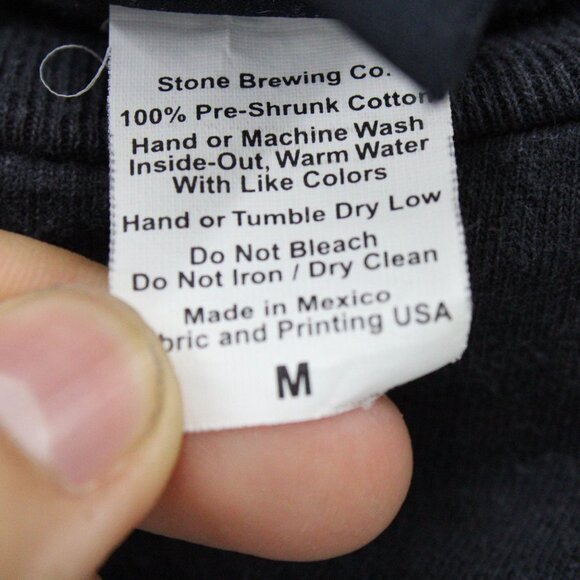 Vintage Stone Brewing Shirt Mens Medium M Black Long Sleeve Big Devil Beer Art - Picture 7 of 9